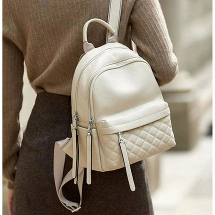 Mochila Impermeable 100% Cuero Genuino De Vaca Para Mujer Og