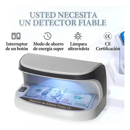 Lector Maquina Detector De Billete Falso Luz Uv Seguridad 5g