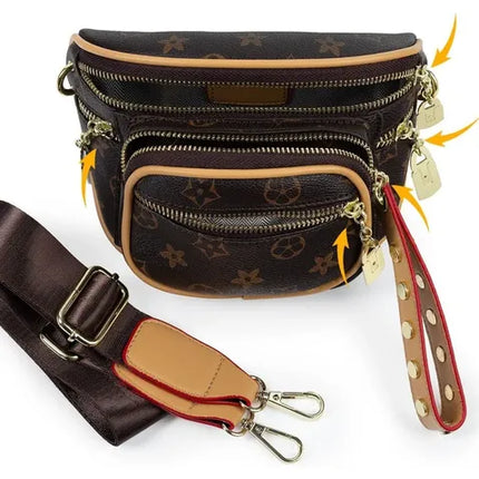 Riñonera Banano Bandolera Bolso Cruzado De Cuero Impermeable