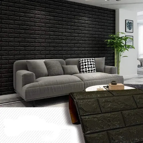 10 Lamina 3d Papel Autoadhesiva Pegatina Ladrillo 78*70 Cm