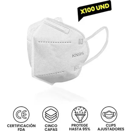 100 Mascarilla Kn95 Transpirab 5capa Certificada Reutilizabl