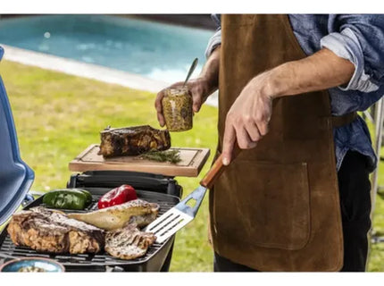 Pechera De Cuero Para Parrilla Café