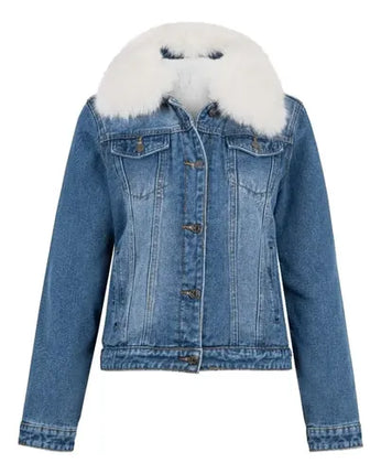 Chaqueta Jeans Parka Casaca Denim Vaquera Forrada Chiporro Ultra Suave Con Cuello Desmontable