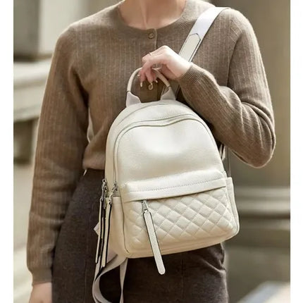 Mochila Impermeable 100% Cuero Genuino De Vaca Para Mujer Og