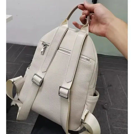 Mochila Impermeable 100% Cuero Genuino De Vaca Para Mujer Og