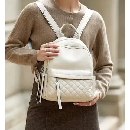 Mochila Impermeable 100% Cuero Genuino De Vaca Para Mujer Og