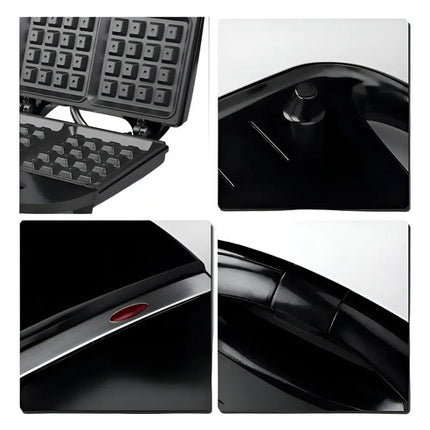 Wafflera Pastelería Cl 850w Antiaderente Negra Raf-207 2 Waffles Negro
