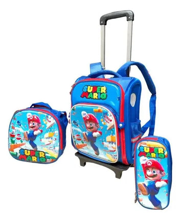Hermosa Mochila Infantil Super Mario Pack 3 Mochila Escolar
