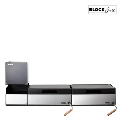 Pack Leñero + 2 Parrillas Block 500 Acero Inoxidable