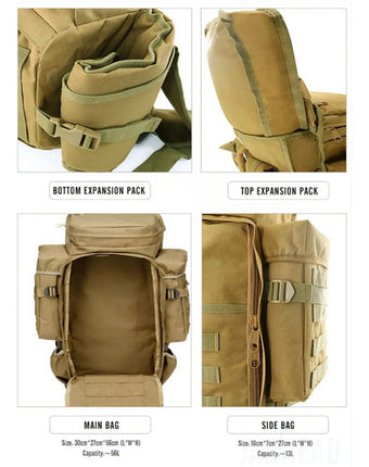 Mochila Oxford Viaje Táctica Militar Rifle Francotirador 80l