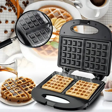 Wafflera Pastelería Cl 850w Antiaderente Negra Raf-207 2 Waffles Negro