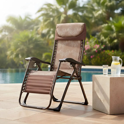 Hermosa Reposera Silla Plegable Con 0gravedad Patio Camping