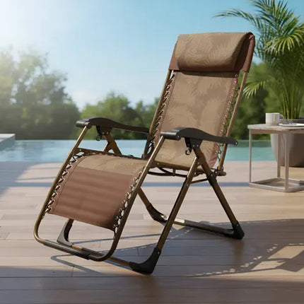 Hermosa Reposera Silla Plegable Con 0gravedad Patio Camping