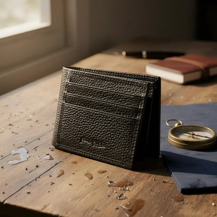 Hermosa Billetera Impermeable De Cuero Genuino Premium