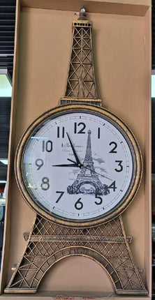 Reloj De Pared Mural Lujo Torre Eiffel París 80cm Deco Hogar