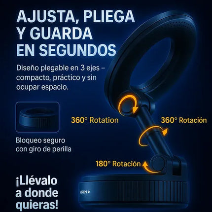 Soporte Magnético Celular Sansa Con Succión Para Auto Y Escritorio Negro