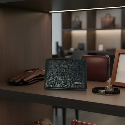 Hermosa Billetera Impermeable De Cuero Genuino Premium