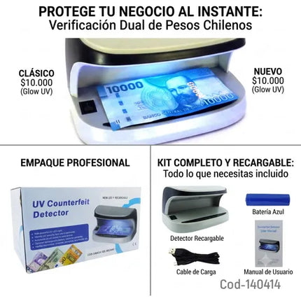 Lector Maquina Detector De Billete Falso Luz Uv Seguridad 5g