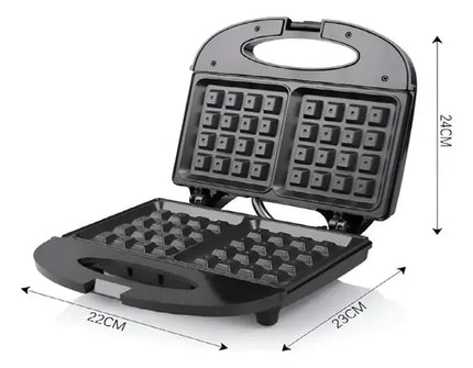 Wafflera Pastelería Cl 850w Antiaderente Negra Raf-207 2 Waffles Negro