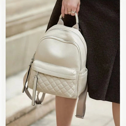 Mochila Impermeable 100% Cuero Genuino De Vaca Para Mujer Og