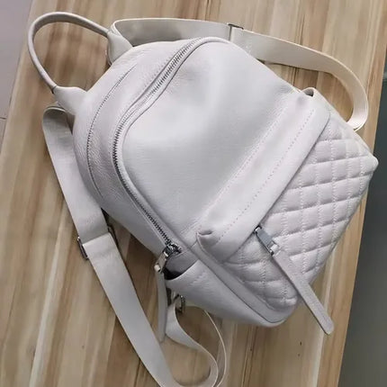 Mochila Impermeable 100% Cuero Genuino De Vaca Para Mujer Og