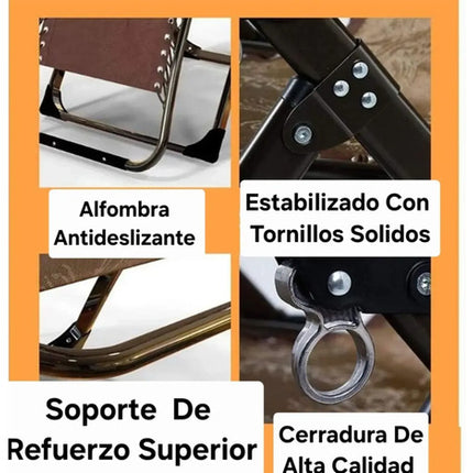 Hermosa Reposera Silla Plegable Con 0gravedad Patio Camping