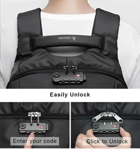 Mochila Wp Antirrobo 42l Impermeable Con Usb Y Notebook