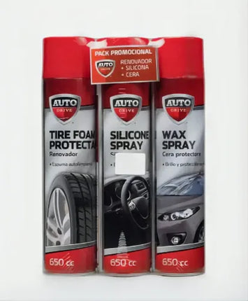 Combo 3 Spray Saca Brillo Y Proteccion Neumatico Cuero Rueda