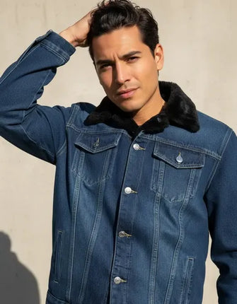 Hermosa Chaqueta Jeans  Vaquero Abrigo Parka Casaca Cazadora Aviadora Bomber Forrada Con C