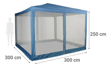 Toldo Comedor Con Malla 3x3 Metros Azul