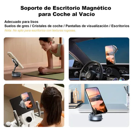 Toneof Soporte Magnético Para Teléfono Celular Mini Soporte De Coche Con Vacío Adsorción Y