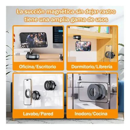 Soporte Magnético Ajustable 360° Para Teléfono Negro