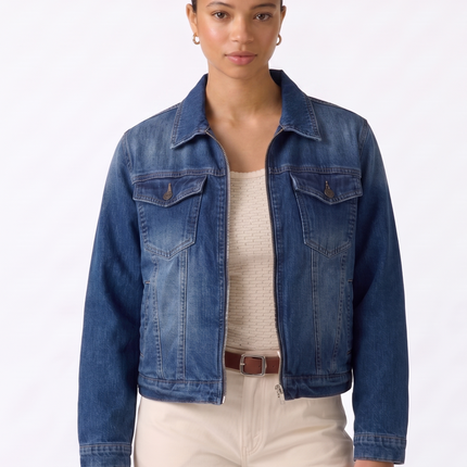 Chaqueta Jeans Parka Casaca Denim Vaquera Forrada Con Chiporro Con Cuello Desmontable
